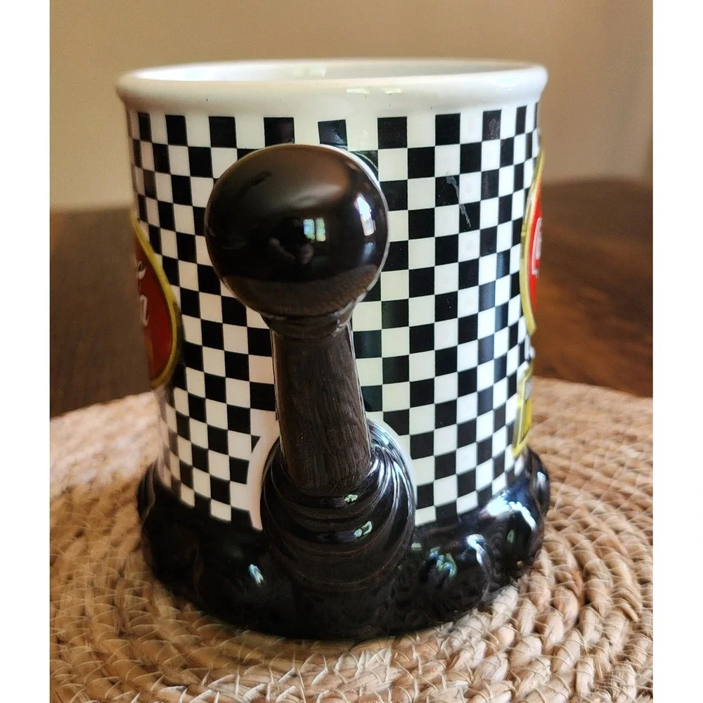 Coca Cola NASCAR Gear Shift Mug Tire Base Houston Harvest Racing Checkered